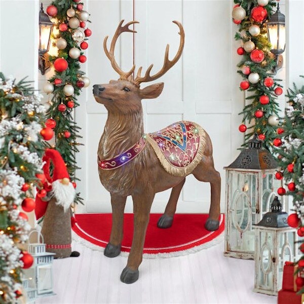 Display Reindeer Holiday Statue Lighted Sculpture Christmas Antlers
